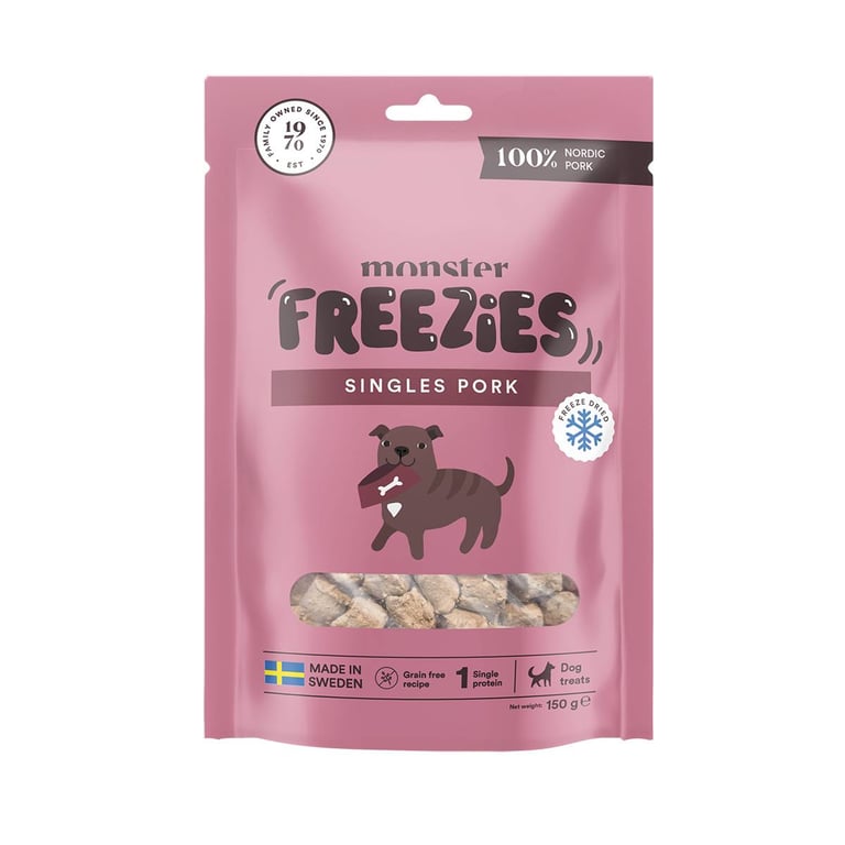 Monster Dog liofilizuotas skanėstas šunims – 100 % kiauliena, 150 g