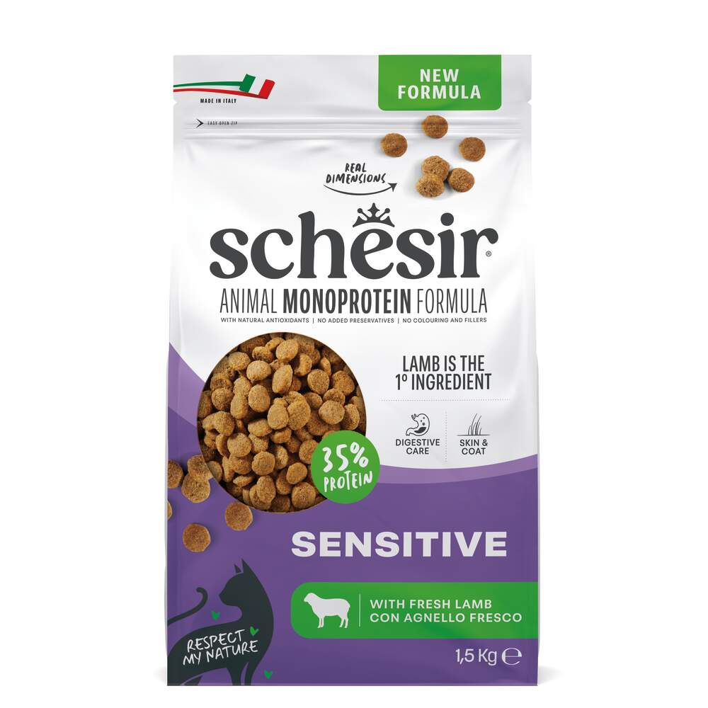 Schesir Monoprotein Sensitive kassi kuivtoit, lammas, 1,5 kg - Tootepilt