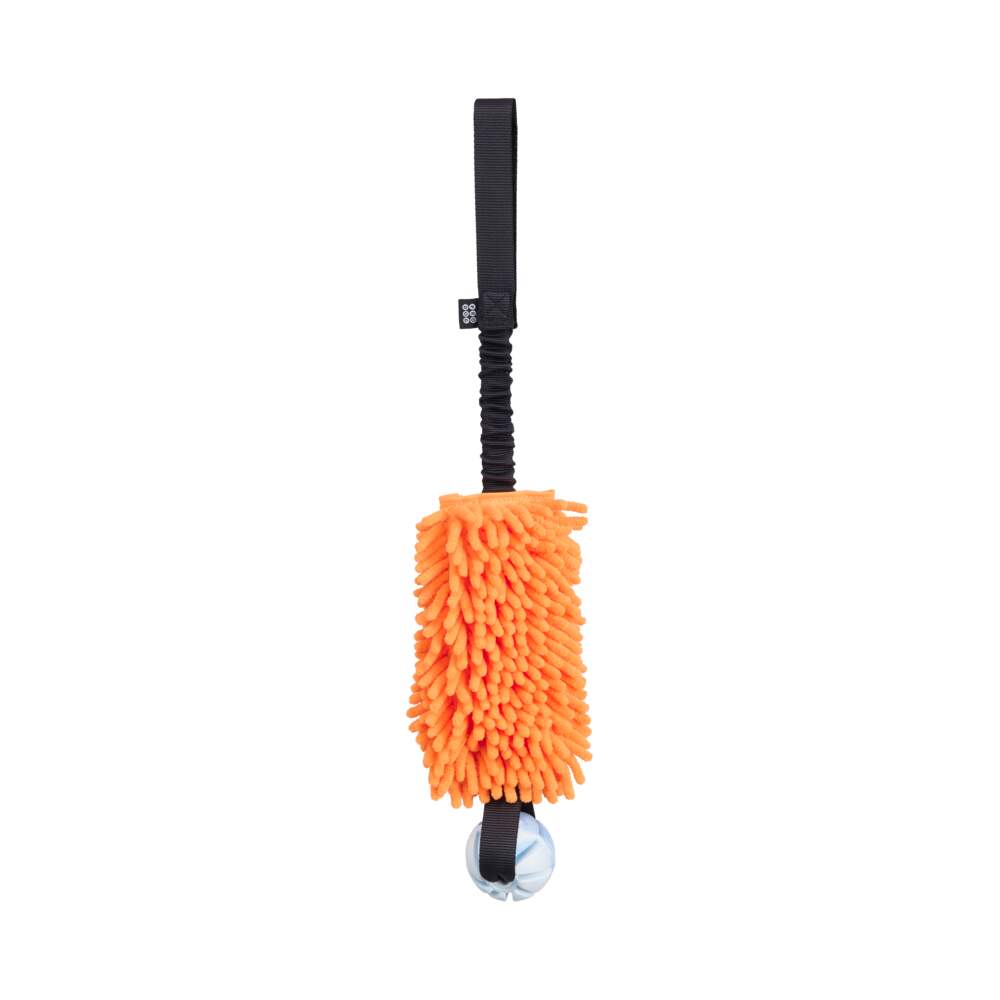 Pro Dog Bungee Mop koera mänguasi, käepidemega pall, must/oranž - Tootepilt