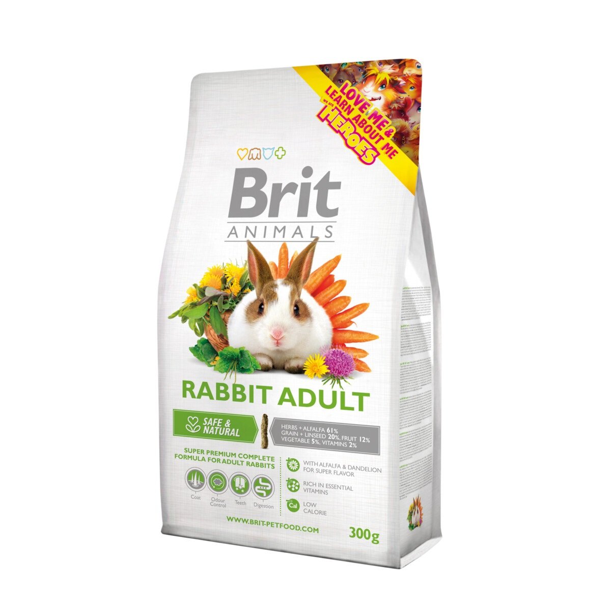 Brit Animals maistas triušiams su žalumynais, 300g - 
