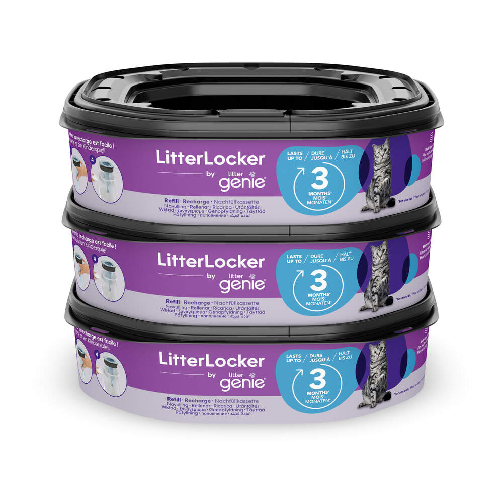 LitterLocker Genie kasetės papildymas, 3 vnt., 6 m - 