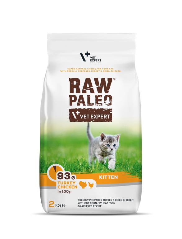 Raw Paleo Kitten sausas maistas kačiukams su kalakut./vištiena, 2 kg