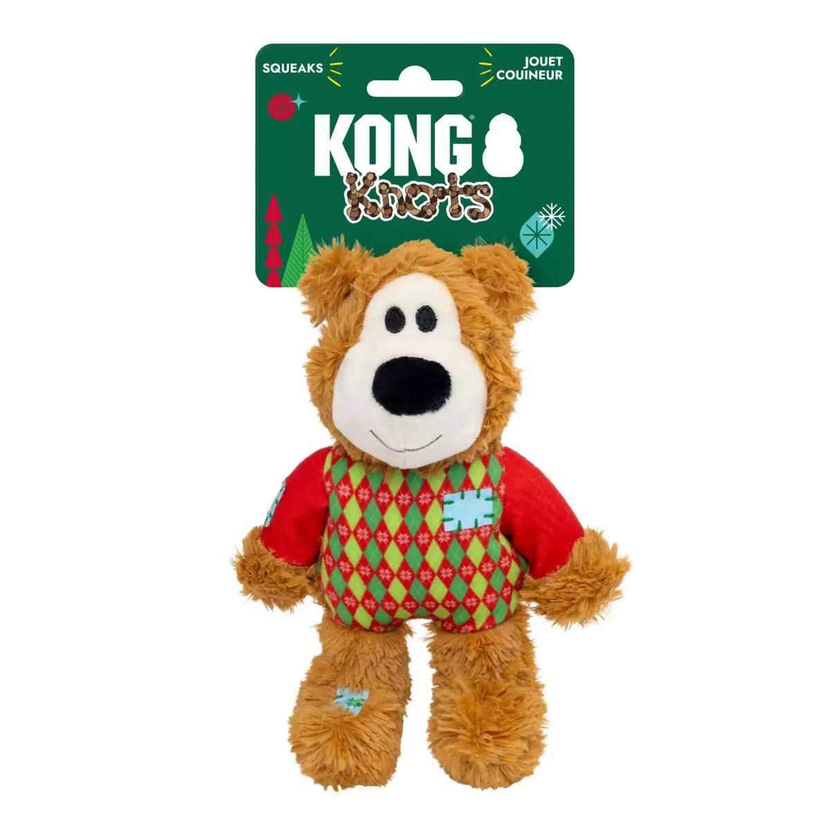 KONG Holiday Wild Knots koera mänguasi S/M, karu - Tootepilt 1
