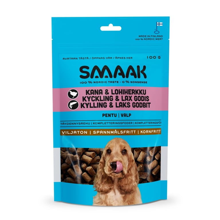 SMAAK gardumi kucēniem, vista/lasis, 100g