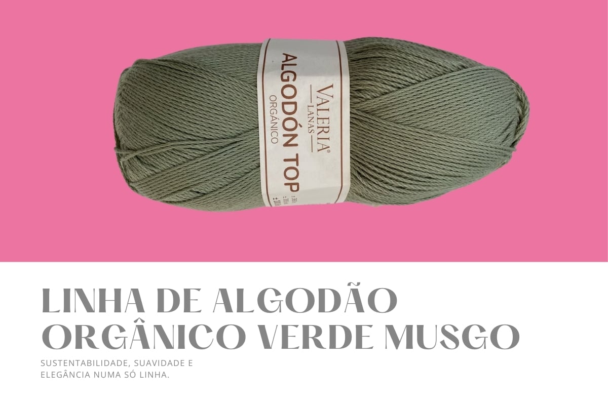 Linha de Algodão Orgânico Verde Musgo – 100g | 360m