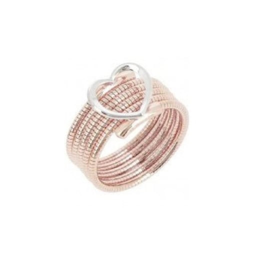 Anel Pesavento DNA Spring em Prata Rosa com Coração Rodiado