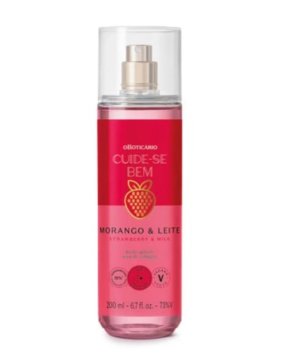 Body Splash Cuide-se Bem Morango e Leite 200ml-867-803