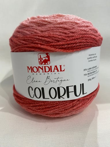 Lã Mondial Colorful Rosa