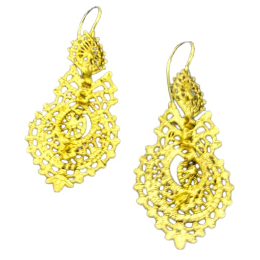 Brincos de Rainha em Prata Dourada 925 – 5,5 cm