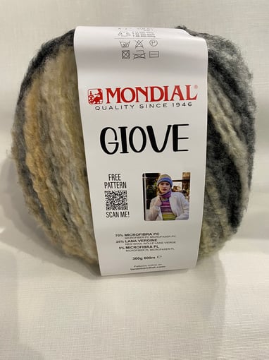 Lã Giove Mondial Tons Preto e Amarelinho