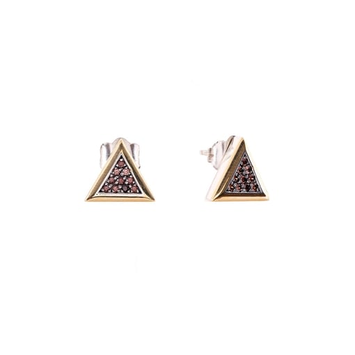 Brincos Tornilhos Corfu em Prata 925 e Ouro 375 com Zircónias