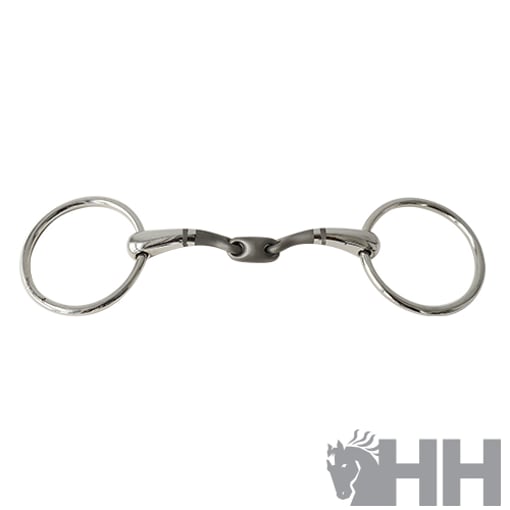 Bridão Argolas Embocadura Mate Tripartida Curva 14mm - Sefton-1028-289