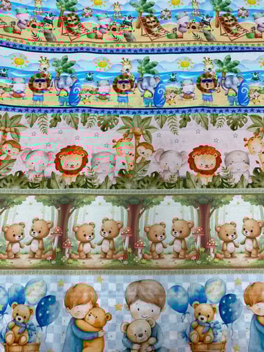 Barra Animais na Praia 100% algodão