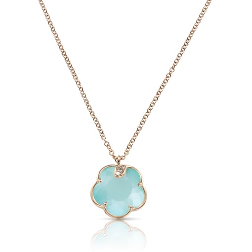 Colar Petit Joli em Ouro Rosa 18k com Turquesa