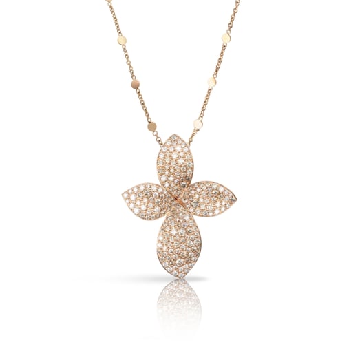 Colar Giardini Segreti em Ouro Rosa 18k com Diamantes Brancos