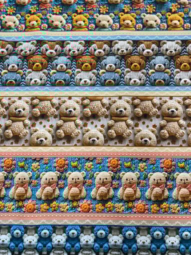 Barra Ursinhos 100% algodão