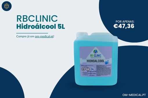 RBCLINIC Hidroálcool 5L: Desinfetante para Mãos