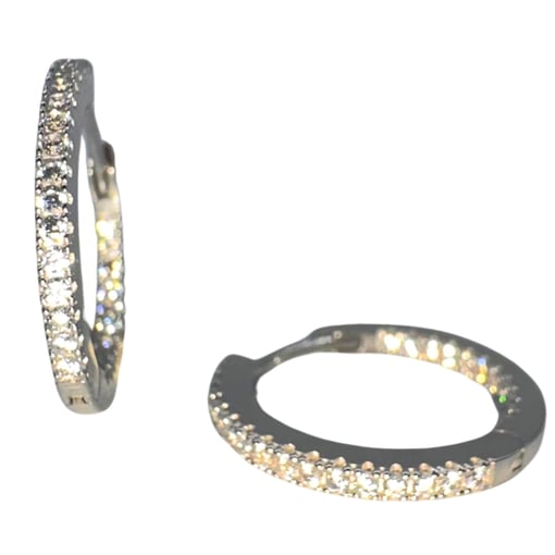 Argolas em Prata 925 com Zircónias Brancas – 1,7cm, 3,6g