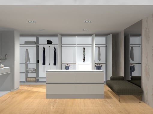 Closet Luxuoso com Ilha Central