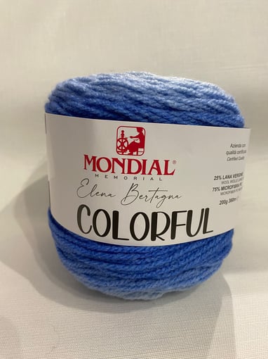 Lã Mondial Colorful Azul