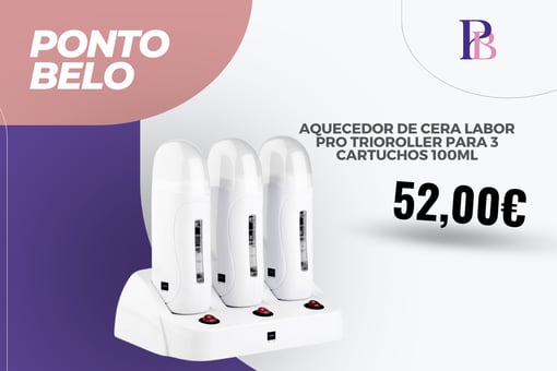 Aquecedor de Cera Labor Pro TrioRoller para 3 Cartuchos 100ml