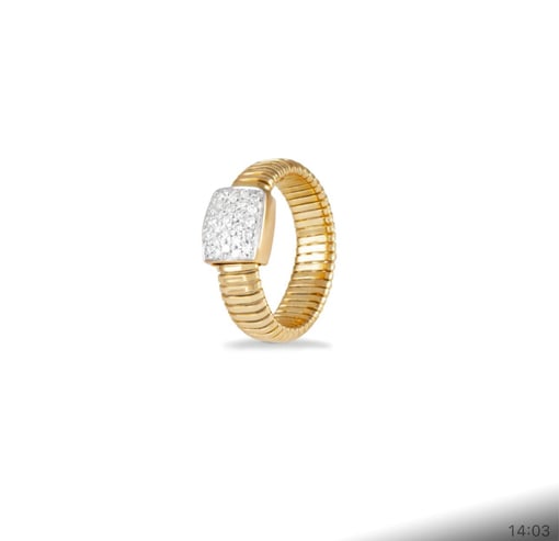 Anel em Ouro Amarelo e Branco 18K com 0,27 ct de Diamantes