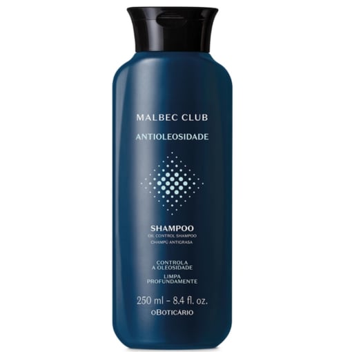 Shampoo Malbec Club Antioleosidade 250ml – Limpeza Refrescante