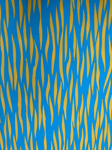 Náilon Impermeável - Estampa de Zebra azul e Amarelo