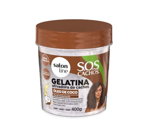 Gelatina Ativadora de Cachos Hidratação SOS Cachos Óleo de Coco 4