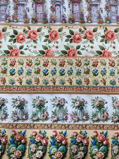 Barra Portas Floral 100% algodão