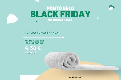 Toalha Turca Branca 50x90cm - Pack 12 Unidades, Conforto