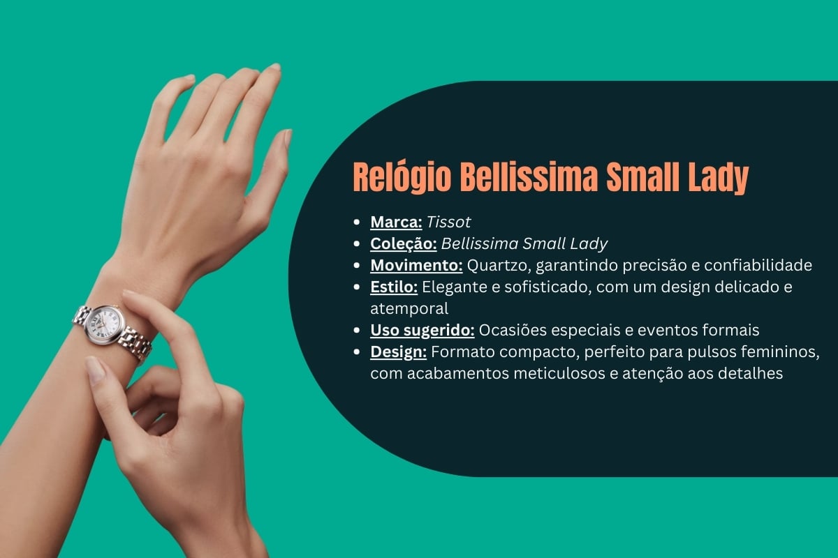 Relógio Tissot Bellissima Small Lady | Elegância Delicada