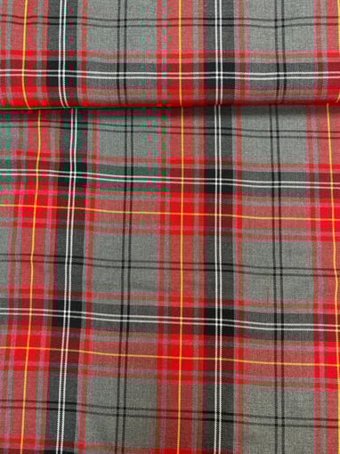 Xadrez Tartan Cinza com Vermelho