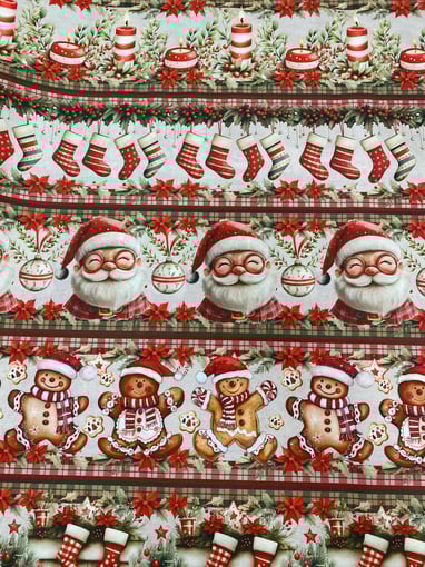 100% Algodão Barra Natalina