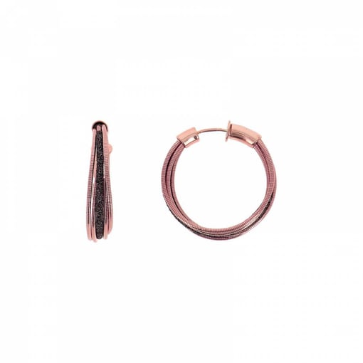Argolas prata rosa Pesavento com pó de zircónia castanho