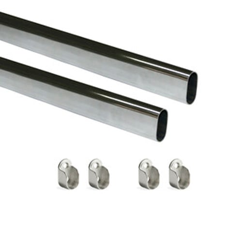 Ferragens de Roupeiro - Kit de Barra para Roupeiro 30x15 mm