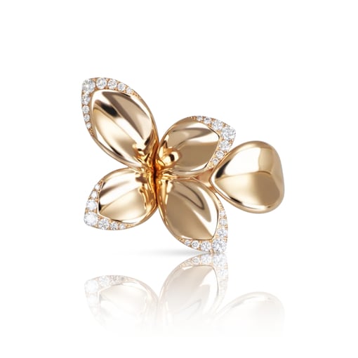 Anel Giardini Segreti em Ouro Rosa 18k com Diamantes Brancos |