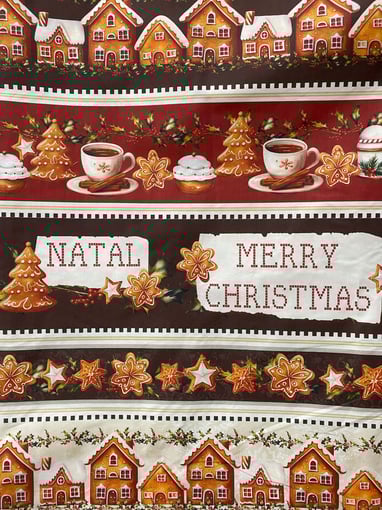 100% Algodão Barra Natalina