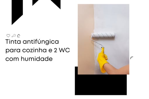 Tinta antifúngica para cozinha e 2 WC com humidade