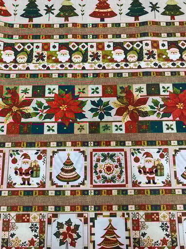 100% Algodão Barra Natalina