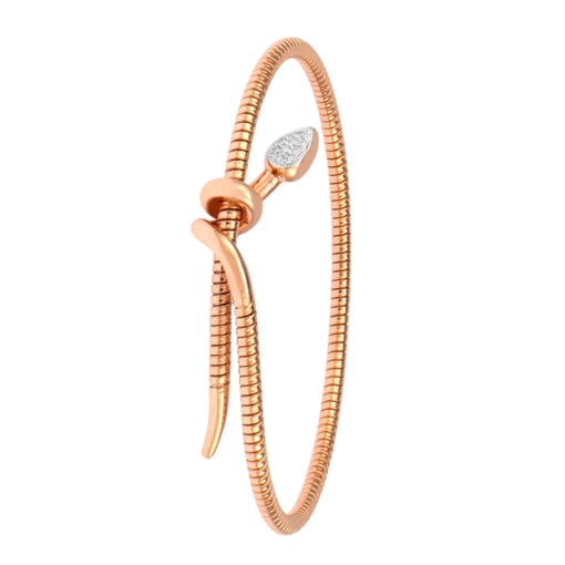 Pulseira Cobra Ouro Rosa 18K com 0,05K de Diamantes - 9,5g-1755-486