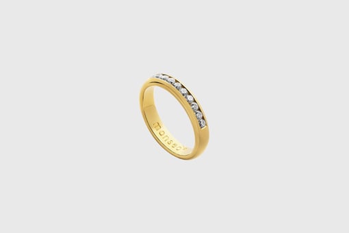 Anel Monseo Moments em Ouro Amarelo 19.2K com 13 Diamantes