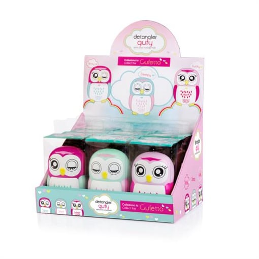 Expositor com 12 Escovas Desembaraçadoras Detangler Coloridas