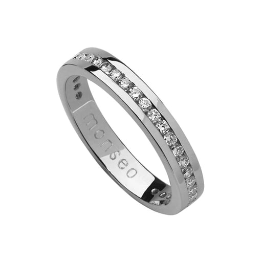 Aliança em Ouro Branco 18K com Diamantes-1607-783