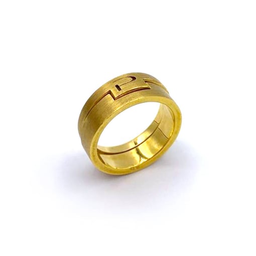 Aliança em Ouro Amarelo Acetinada de Encaixe AL00193