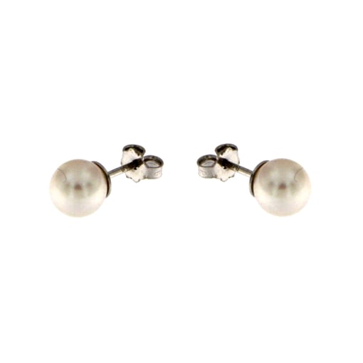 Brincos de Pérola em Ouro Branco 18k | Davite e Delucchi