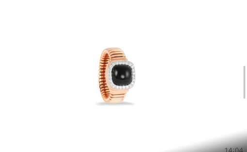 Anel em Ouro Rosa e Branco 18K com 0,19 ct de Diamantes