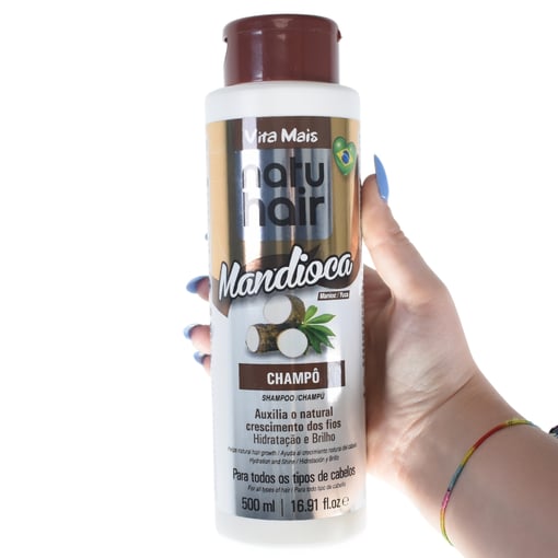 Shampoo NatuHair Mandioca 500ml – Crescimento e Reparação Capilar
