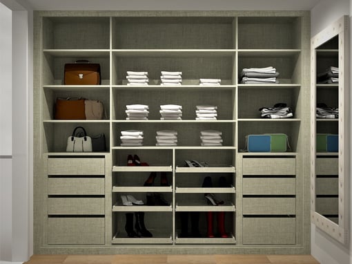 Closet Aberto com Acabamento Têxti