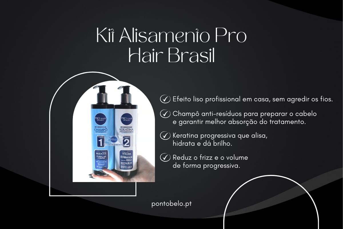 Kit Alisamento Pro Hair Brasil – Efeito Liso Profissional em Casa